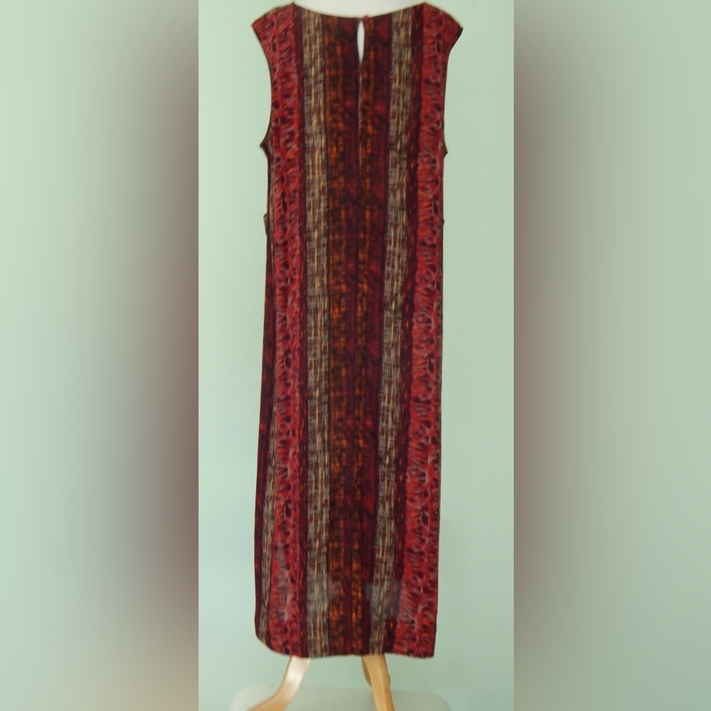 Sag Harbor Red Sleeveless Sheath Maxi Dress